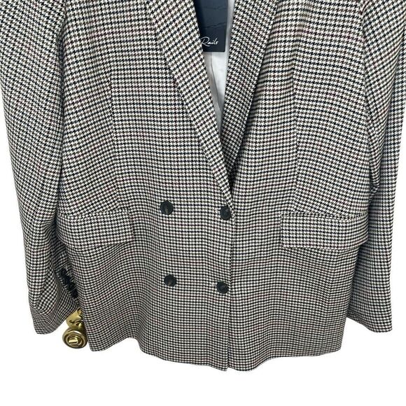 Rails Cambridge Plaid Houndstooth Jac Double Breasted Academia Blazer Large - Picture 7 of 16